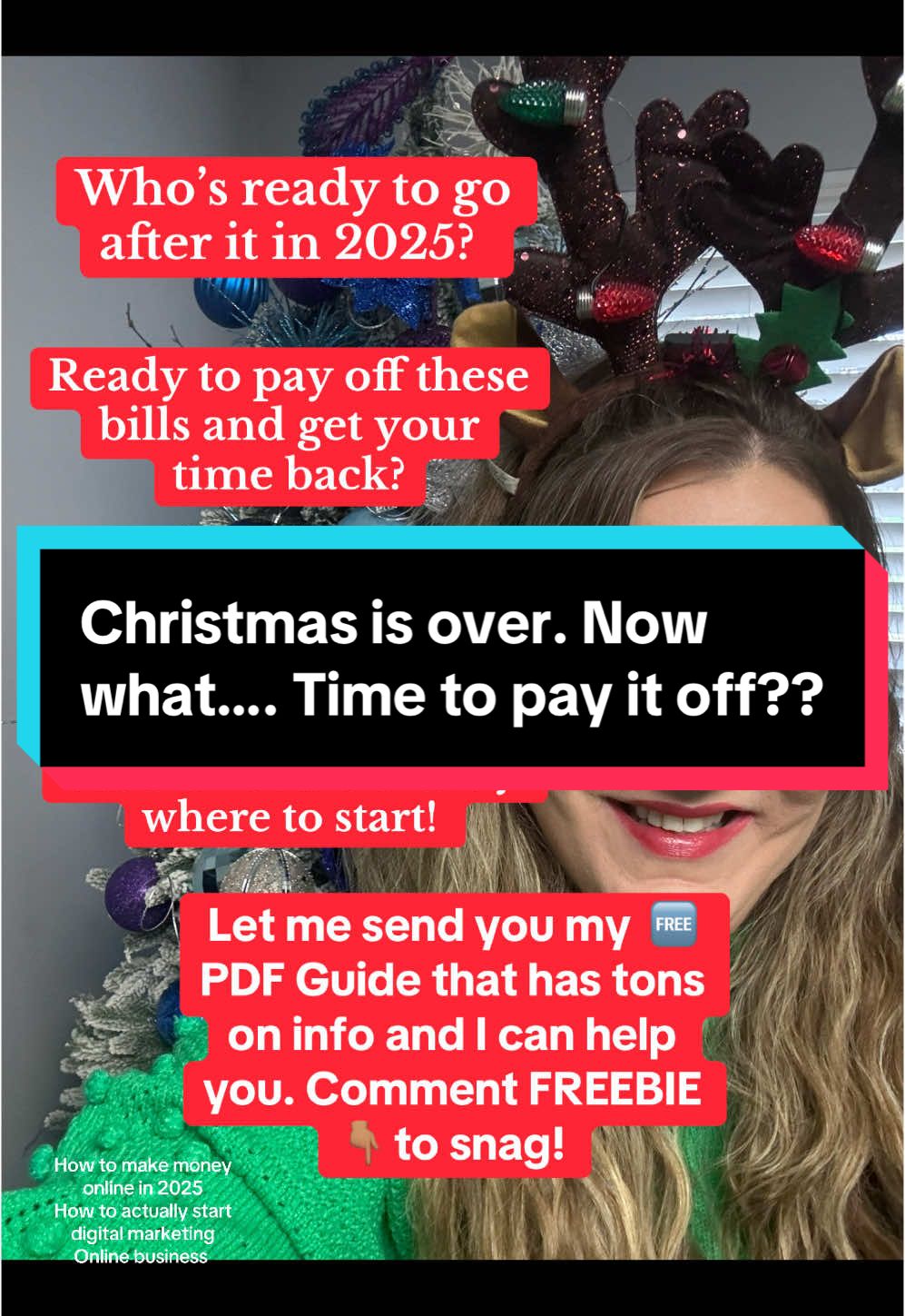 Need to pay off Christmas? Who's ready to go after it in 2025? Ready to pay off these bills and get your time back? It's time to start your online business and create the change you've been wanting but aren't sure exactly where to start! You don’t need experience you don’t need to be tech savvy. You don’t need a big following. I love helping complete beginners because we all were one at one point and I had no idea what I was doing, and I also am passionate about helping people who are struggling with their online business because I’ve also been there as well and it’s not fun and I can help you Let me send you my PDF Guide that has tons on info and I can help you. Comment FREEBIE to snag! ##newyear2025##digitalmarketing##howtostartanonlinebusiness ##socialmediamarketing##howtomakemoneyonline##onlinemarketing ##howtoactuallystartdigitalmarketing ##growyourbusiness