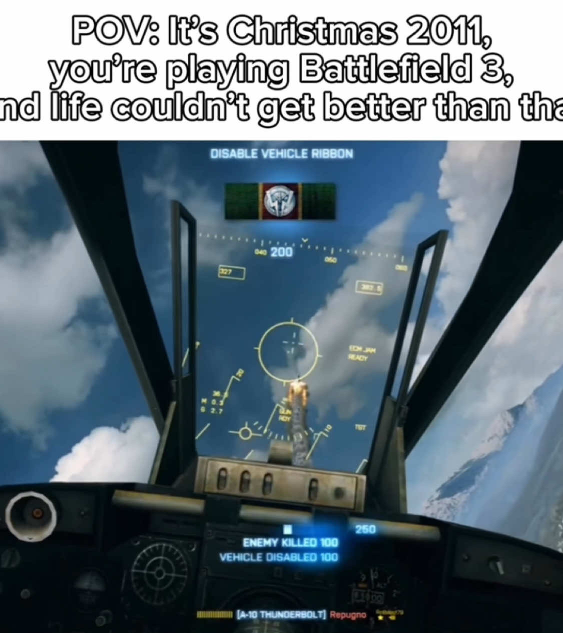 sometimes you don’t realize what you’ve got until it’s gone 🥲. Via: Jackfrags #battlefield #battlefield3 #fyp 