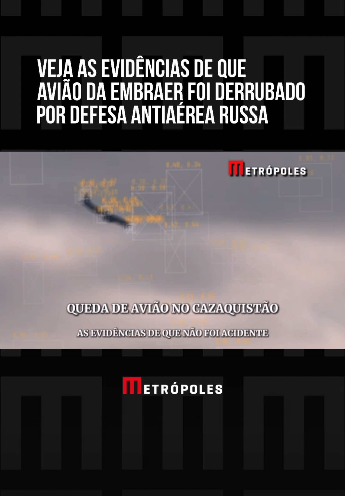 Além de relatos dos sobreviventes, #vídeos gravados antes da queda e imagens dos #destroços corroboram a tese de que o jato fabricado no #Brasil foi alvo de artilharia do país governado por Vladimir #Putin. A investigação é feita em conjunto por #Azerbaijão, #Rússia e #Cazaquistão. O Brasil enviou representantes para acompanhar os trabalhos.#TikTokNotícias Tradução e Edição: @samuelpancher 📹  Reprodução