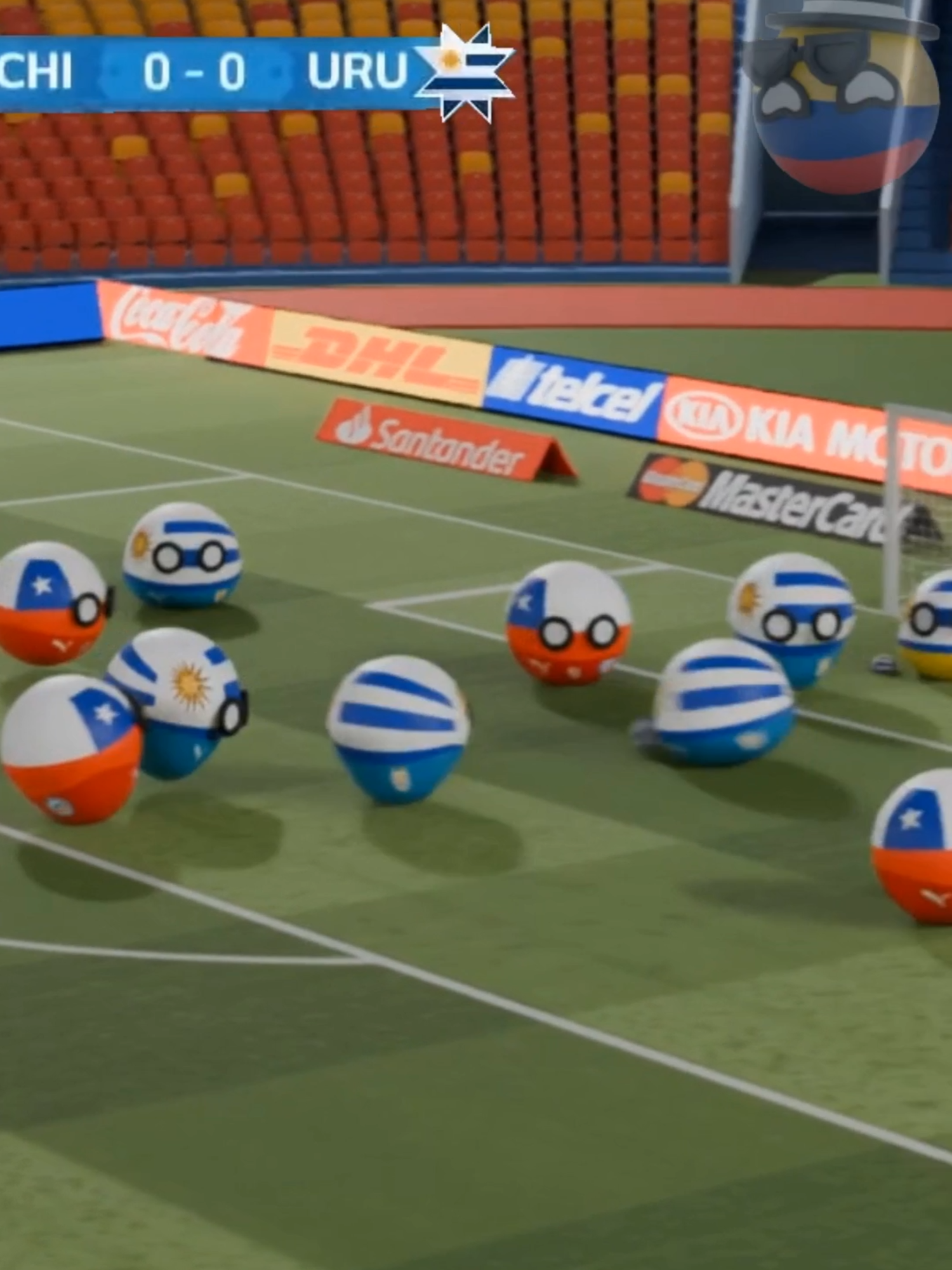 El gol de isla a Uruguay en la Copa América 2015, recreado en countryballs 3D⚽#countryballs #countryball #countryballs3d #3d #humor #futbol