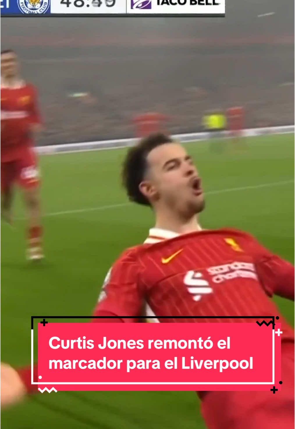 🔥 ¡EL LIVERPOOL REMONTA! 💥 Tras un pase atrás de Mac Allister, Curtis Jones anota el segundo de los Reds en Anfield 🔴 Liverpool  2-1 Leicester City 🔵 #LigaPremierTD #PremierLeague #liverpool #leicester #curtisjones #futbol #Soccer 