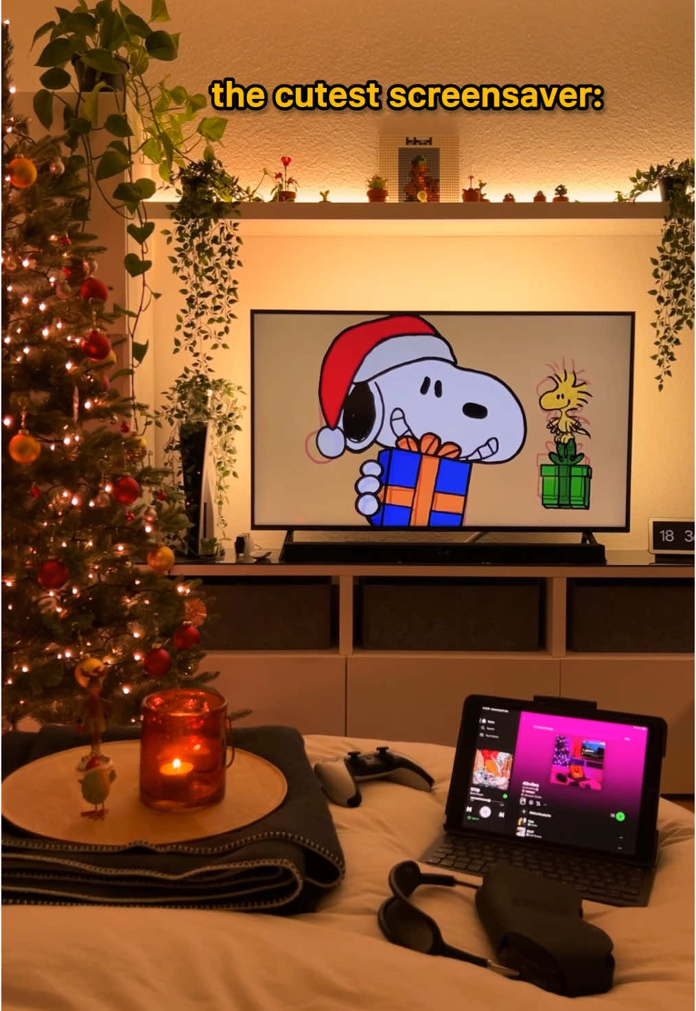 my fav Apple TV screensaver #bedroomdesign #snoopy #roomdecor #roominspiration 