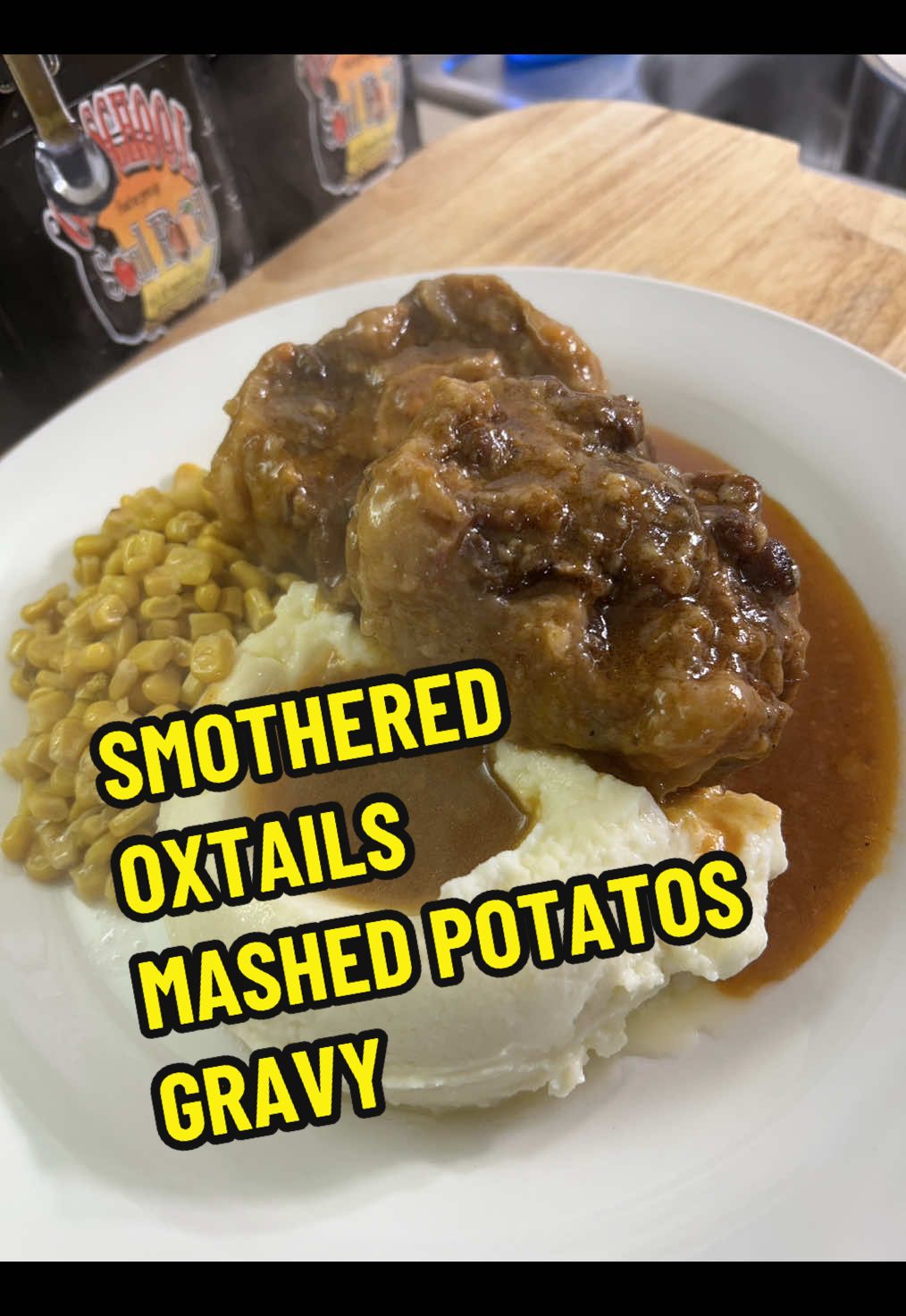 OLD SCHOOL SMOTHERED OXTAILS Old School Braised Oxtails  3 ½ pounds oxtails, cut into thick pieces  1/2 cup flour  1 onion, sliced 3 cups homemade or beef or chicken  broth  3 tablespoons tomato paste   Kosher salt and freshly ground black pepper  Hot buttered rice, for serving  Heat oven to 325 degrees F.  Heat a large Skillet oven over medium high heat. Season the oxtails on all sides with a big pinch of salt and pepper. Add flour to a pie plate and . Dredge the oxtails through the flour, dusting off excess.  Add oil to the skillet and when hot, brown oxtails on both sides, about 8 to 10  minutes total. Remove to a plate and drain off some of the grease, if necessary. Add the onions and sauté until tender, about 5 minutes.  Add flour to remaining oil and brown Stir in the broth, tomato paste, Worcestershire sauce, and bring to a boil. Reduce heat, add the liquid to browned oxtails and any of its juice that may be on the plate, and cover with a lid.  Place in oven for 2-4 hours, checking occasionally to make sure the liquid hasn’t reduced below the halfway mark . Skim off any visible fat floating on the surface and serve over hot buttered rice.  Serves 4-6 Join this channel to get access to perks: https://www.youtube.com/channel/UCW7cBq7rpDRaM1-y2CT6L0A/join GO FOLLOW MY FACEBOOK PAGE https://www.facebook.com/OLDSCHOOLSOULFOOD GO FOLLOW MY INSTAGRAM PAGE https://www.instagram.com/mr_old_school_soul_food FOLLOW ME ON TWITTER https://twitter.com/wacjeff FOLLOW ME ON PINTEREST https://www.pinterest.com/oldschoolsoulfood FOLLOW ME ON TIKTOK https://www.tiktok.com/@oldschoolsoulfood FOLLOW ME ON YOU TUBE https://www.youtube.com/c/OLDSCHOOLSOULFOOD Visit my website  https://www.oldschoolsoulfood.com MY MAILING ADDRESS IS: OLD SCHOOL SOUL FOOD 23501 CINCO RANCH BLVD  SUITE H120 PMB  # 142 KATY,TEXAS 77494 EMAIL ME : CHEFJEFF@OLDSCHOOLSOULFOOD.COM OLD SCHOOL SOUL FOOD Phone number 281-345-8991 FOR CASH DONATIONS: paypal.me/oldschoolsoulfood cash.app/$wacjeff MY OLD SCHOOL SOUL FOOD MERCHANDISE FOR PURCHASE LINKS: https://www.amazon.com/s?rh=n%3A7141123011%2Cp_4%3AOLD+SCHOOL+SOUL+FOOD+FAMILY&ref=bl_sl_s_ap_web_7141123011 https://old-school-soul-food.creator-spring.com/ #oldschoolsoulfood #stopwishingstartdoing #vlogmas2024 #oldschoolsmotheredoxtails 