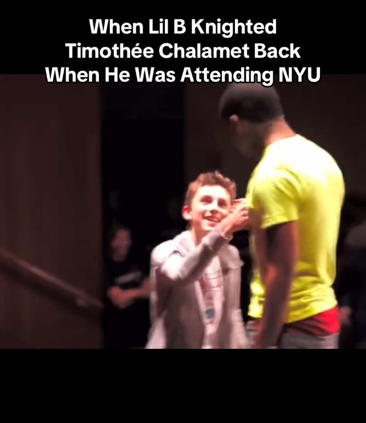 ⚔️ After Lil B knighted Timothée, his acting career took off. 😂😂 #timotheechalamet #lilb #thebasedgod #tybg #nyu #dune #bobdylan #nardwuar 