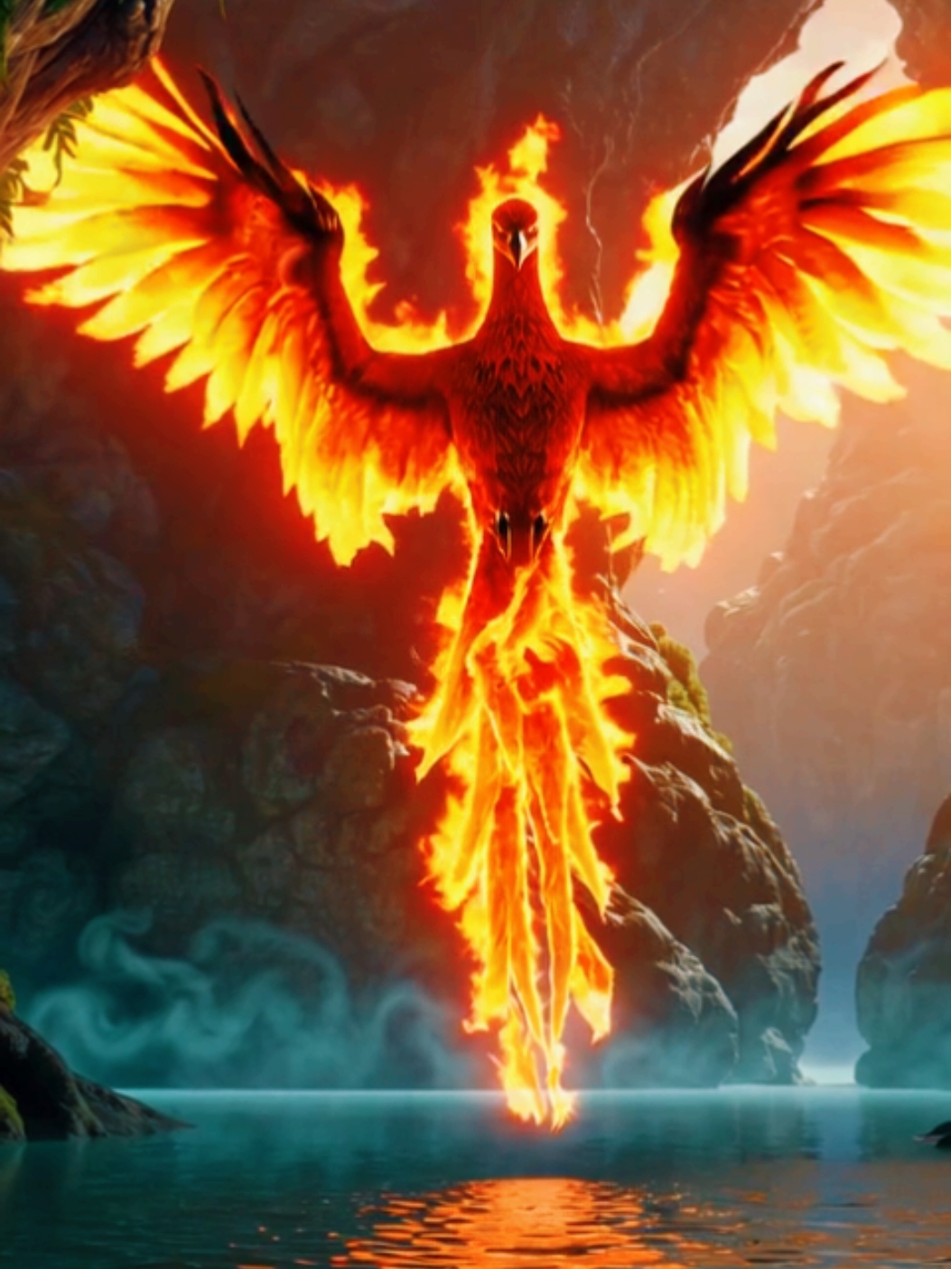 Behold the glowing phoenix, engulfed in flames, elegantly gliding through the heavens, rising anew from its ashes. 🔥✨ Let the myth come to life! 🦅 #Phoenix #FireBird #Legendary #Fantasy #Magic #EpicMoment #Rebirth #MythicalCreatures #SkyLegend #mysticalvibes 