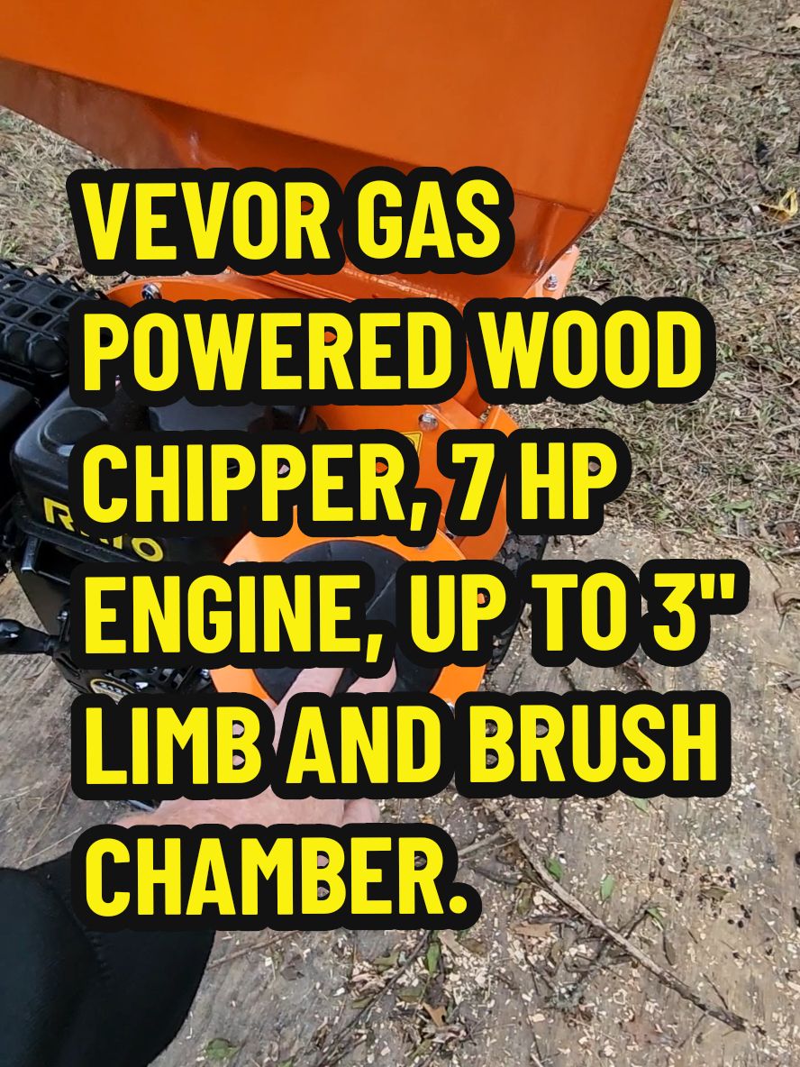 VEVOR HAS POWERED WOOD CHIPPER, 7 HP ENGINE, UP TO 3