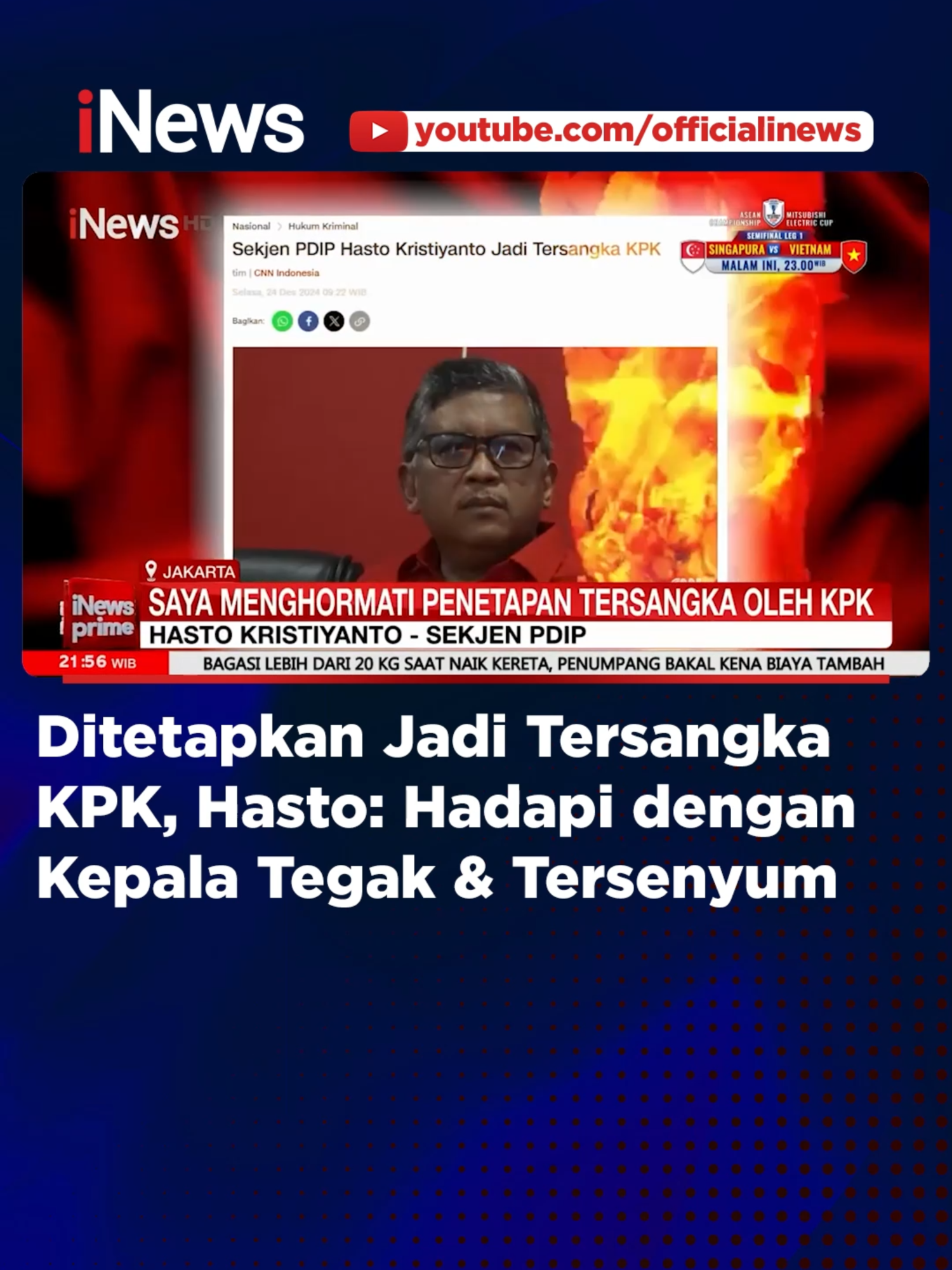 Sekretaris Jenderal Partai Demokrasi Indonesia Perjuangan (PDIP) Hasto Kristiyanto memberikan pernyataan perdana usai ditetapkan tersangka oleh KPK. POT #inews#beritaterkini #beritabaru #beritahariini #hastokristiyanto #harunmasiku #kpk