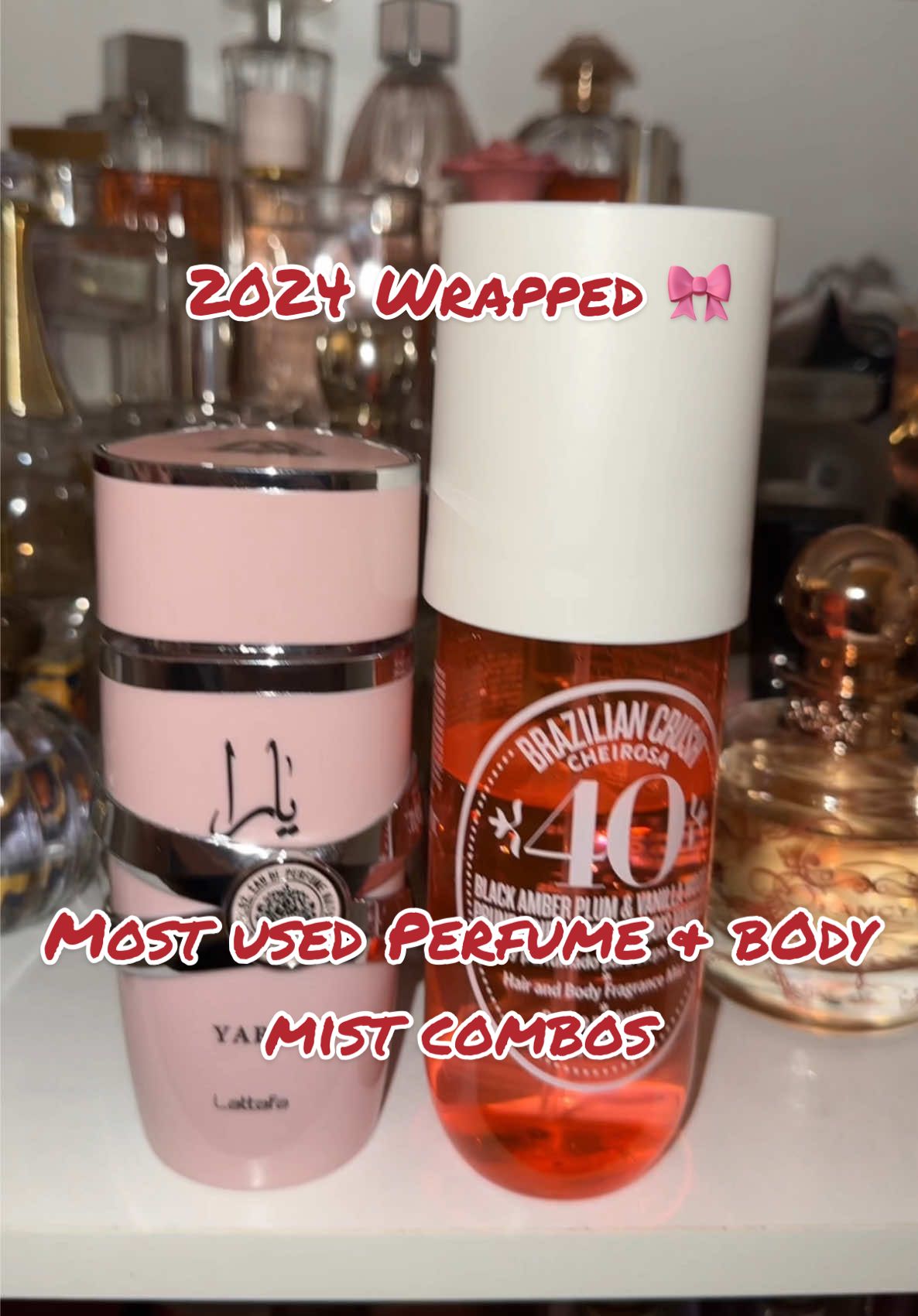 I have more that I would love to share but these are some of my FAVORITE perfume & body mists combos of this year 🎀❤️ #wrapped2024 #2024wrapped #2024favorites #perfumetiktok #perfumetok #perfumes #perfumecollection #perfumecombos #perfumecombo #perfumecompliments #perfumecheck #smellgoodcombo #smellgoods #bodymists #bodymist #soldejaniero #yaralattafa #bathandbody #bathandbodyworks #esteelauderbronzegoddess #coconutpassion #howtosmellgood #howtogetcomplimentsonhowyousmell #compliment #girlytok #fyp #fypシ #fypシ゚viral #fypage #fyppppppppppppppppppppppp #fypppppppppppppp #fypppp #fypp #fyppppppp #foryoupage #foryoupageofficiall #foryoupage❤️❤️ #foryour #foryoupag #explore #explorepage✨ #explorepage #scents #scentcombo #scentcombos #scentcombinations #scentcomboinspo #smellgoodtiktok #smellgoodproducts #BeautyTok #hygieneproducts #selfcaretiktok #bodycareproducts #bodycaretips 