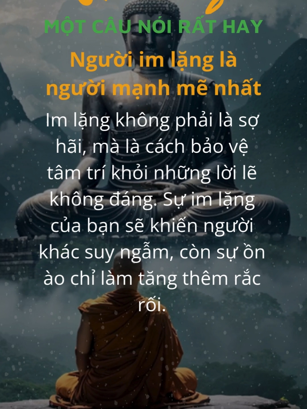 Người im lặng là người mạnh mẽ nhất MỘT CÂU NÓI RẤT HAY #LearnOnTikTok #xuhuong #buddha #kinhphat #phatphapnhiemmau #phatphap 