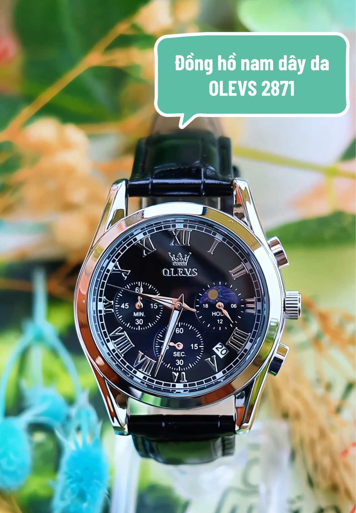 Đồng hồ thời trang nam OLEVS 2871 thiêt kế trẻ trung với khung viền thép, dây da, có chống nước và chống xước tốt #đồnghồ #donghonam #dongho #donghothoitrang #donghodep #olevs #olevswatch 