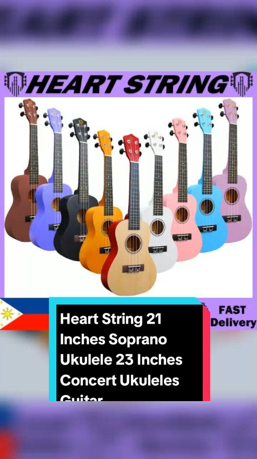 Heart String 21 Inches Soprano Ukulele 23 Inches Concert Ukuleles Guitar  Price dropped to just ₱749.40 pesos! Don't miss out! Tap the link below! #ukeleleguitar #TikTokShop #tiktokfinds #TikTokFashion #tiktokph #tiktokaffiliate #LearnOnTikTok 