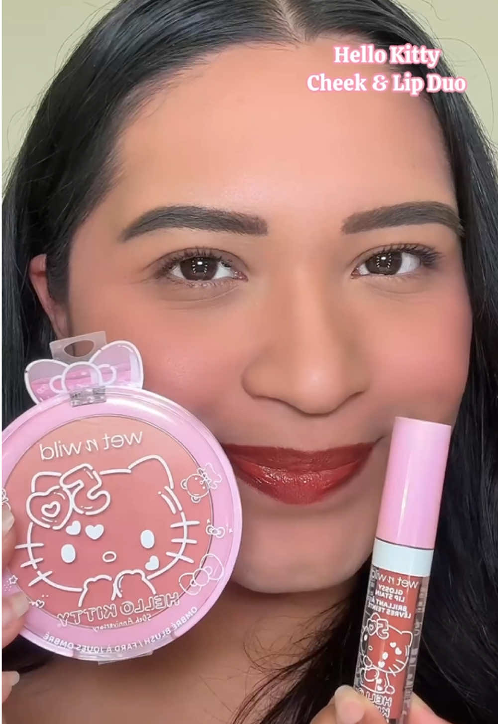 We are obsessed with the 'Mellow Cloud' Ombre Blush and 'So Dreamy' Glossy Lip Stain from the @HelloKitty 50th Anniversary collection 💭🥰⁠ ⁠ Shop the collection NOW at wetnwildbeauty.com @walmart (in store & online) @ultabeauty (in store & online) @amazon @walgreens @cvspharmacy⁠ #wetnwildbeauty #HelloKitty50th #crueltyfree  