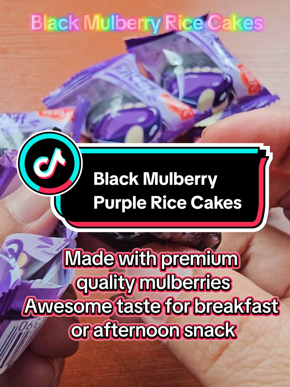 I'm so excited to try this BLACK mulberry purple rice cake! 💜  It's packed with premium mulberries, sounds delicious and healthy. Perfect for a quick breakfast or afternoon snack.   #mulberry #ricecake #healthysnack  #pyf #sgtiktok #tiktokshopsg #tiktoksg #createtowin #snack 