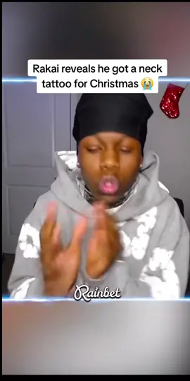 Rakai reveals he got a neck tattoo for Christmas 😭 #rakai #kaicenat #fyp 