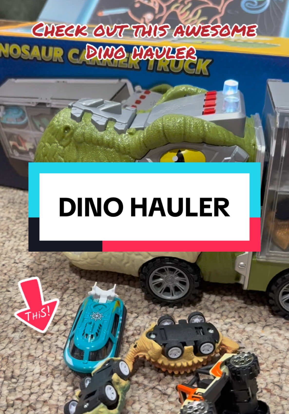 DINOSAUR LOVERS CHECK THIS OUT 🦖🦕 IT IS 40% OFF RIGHT NOW, in my orange shopping link! 🦖 Stomp on over to my link 🦕 #dinosaur #dinos #kidstoys #boygiftideas #toyhauler #tiktokshopfinds #tiktokshopdeals #tiktokshopflashsale #newyearnewaura 