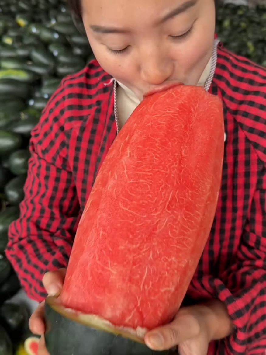 Very sweet fresh eating watermelon and harvesting 