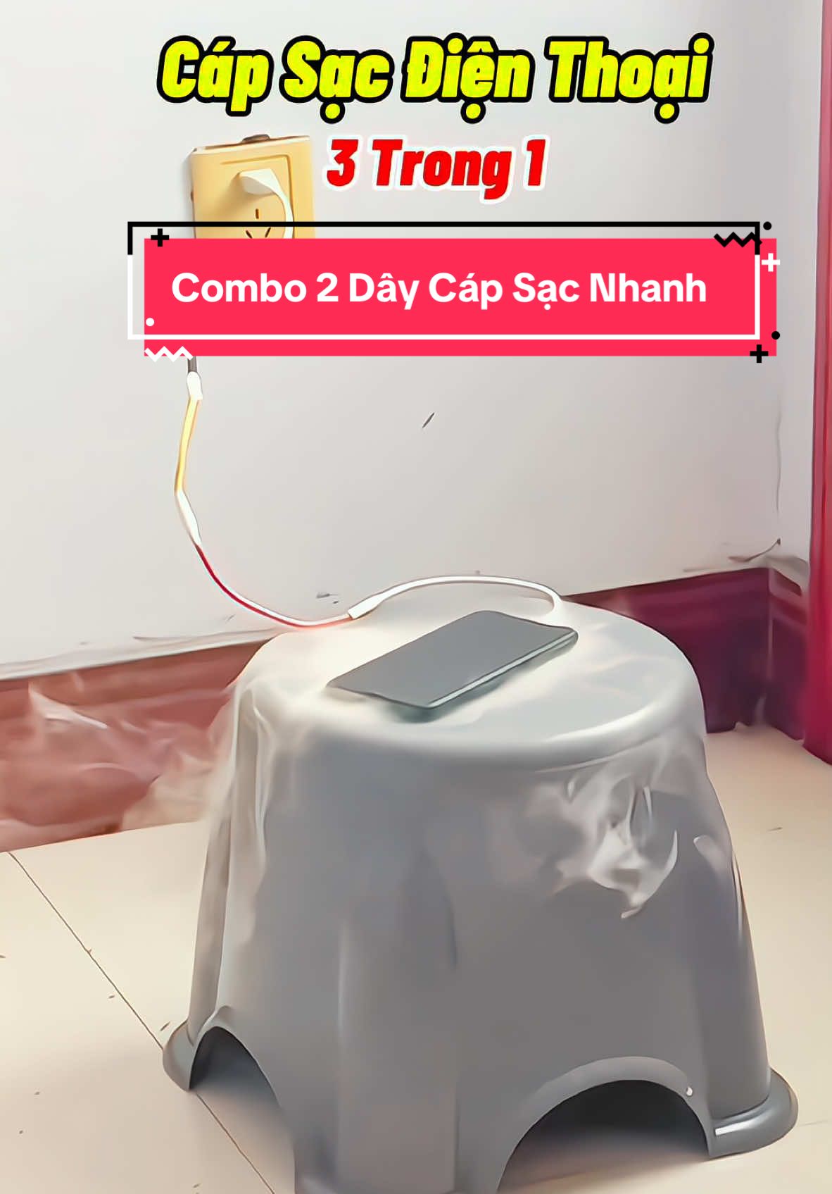 Combo 2 Dây Cáp Sạc Nhanh  giá chỉ còn 45K #capsac #capsacnhanh #capsactudongngat #capsac3dau #capsac100w #capsacnhanh100w #byntchuyengiadung 