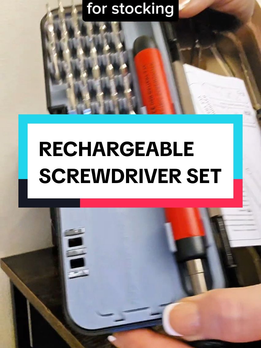 38- Bit Rechargeable Mini Screwdriver Set, on CLEARANCE SALE right now so hurry!!  #rechargeablescrewdriver #giftforhim #giftforhimideas 