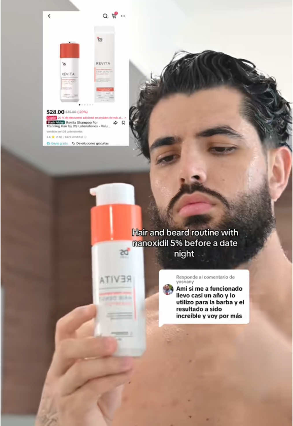 Hair and beard routine with Nanoxidil 5% before a date night  #haircare #hairroutine #hairrepair #hairlosstips #hairlosstreatment #hairserum #hairserumviral #nanoxidil #hairgrowth #hair #hairlossremedy 