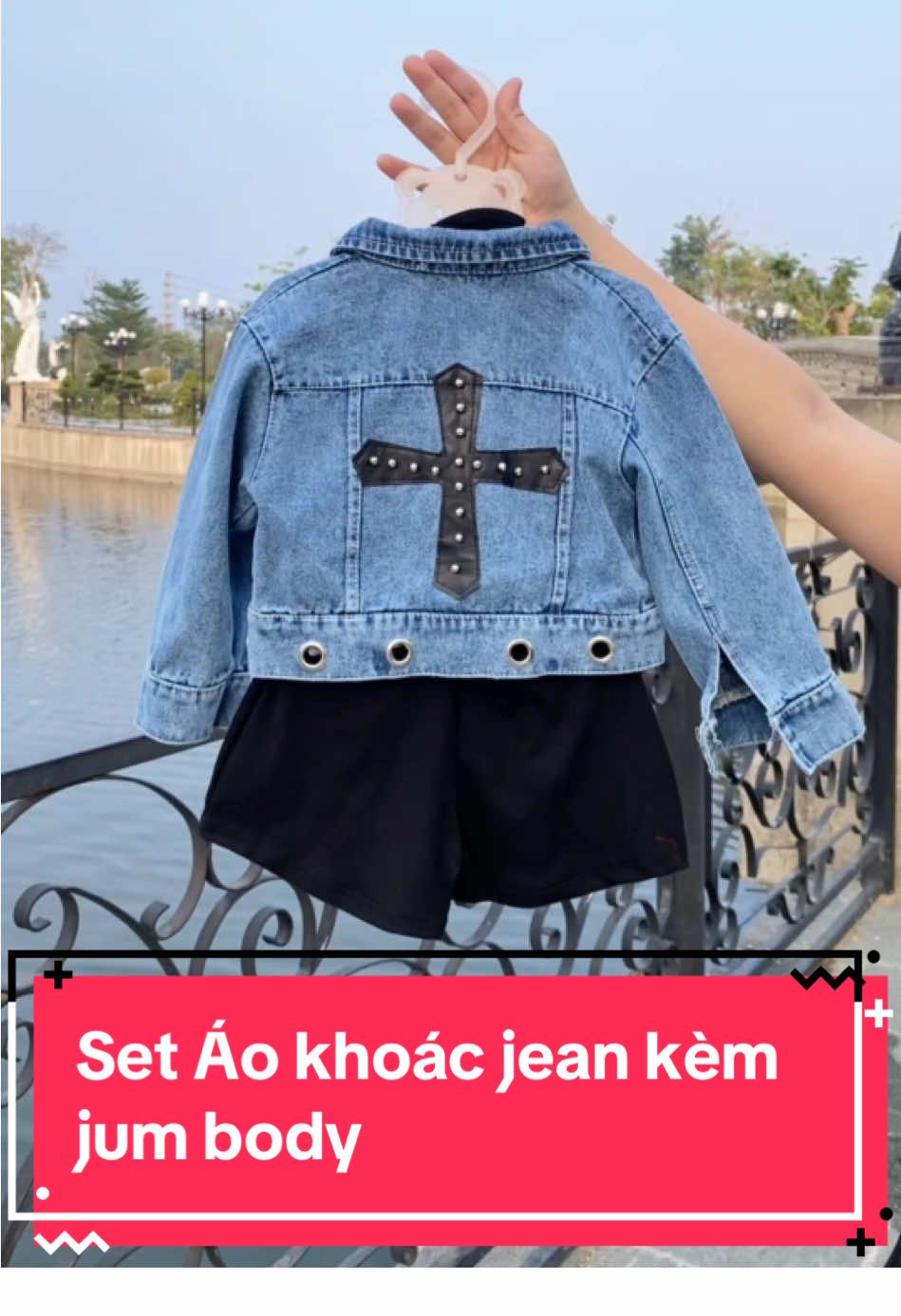 Set Áo khoác jean kèm Jum body sành điệu cho bé #UyênnKids #QuầnÁoTrẻEm #QuầnÁoBéGái 