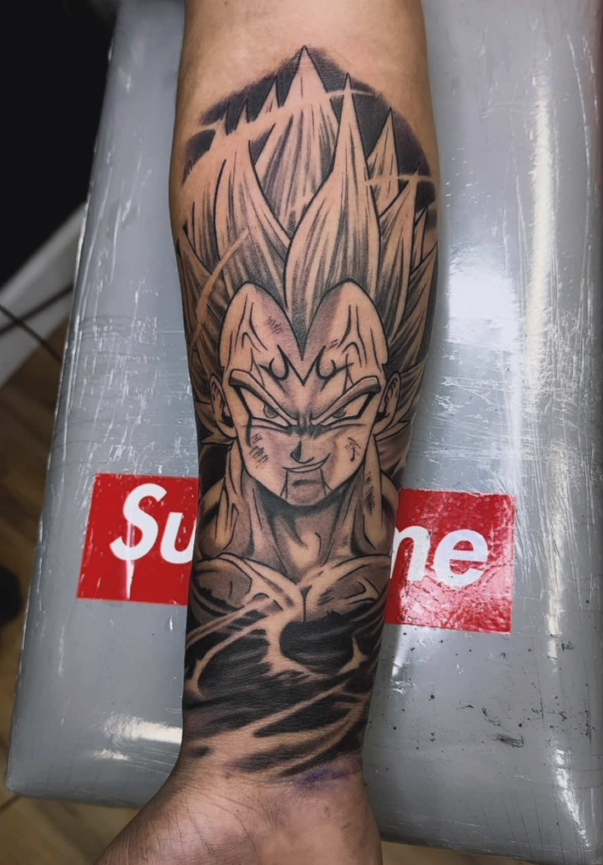 Majin Vegeta! #dragonballz #vegeta #tattoo #princeofsaiyans #anime #animetattoos #viraltiktok #fyp #blackandgreytattoo 