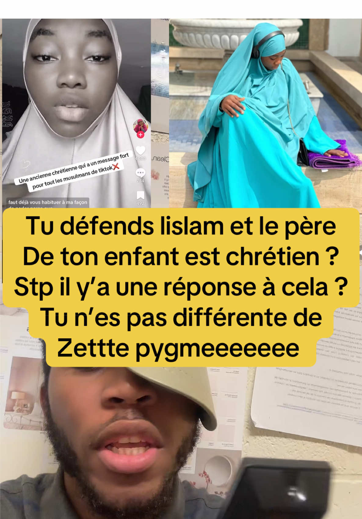 Tu défends lislam et le père  De ton enfant est chrétien ?  Stp il y’a une réponse à cela ? Tu n’es pas différente de  Zettte pygmeeeeeee #jovyberol #cejas 