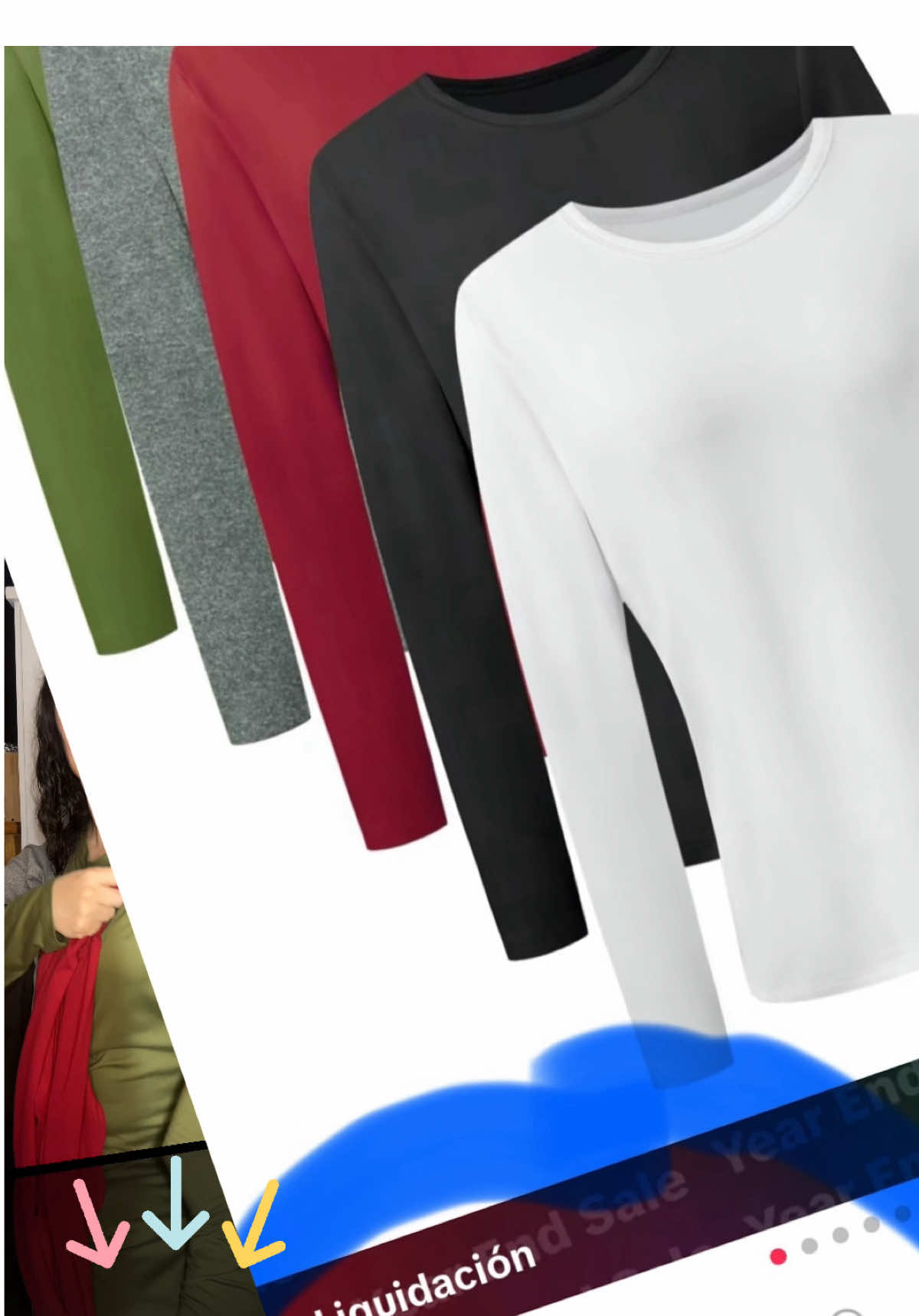 #Women's# Solid #Long #Sleeve# Tees#TikTokShop #mujeres#