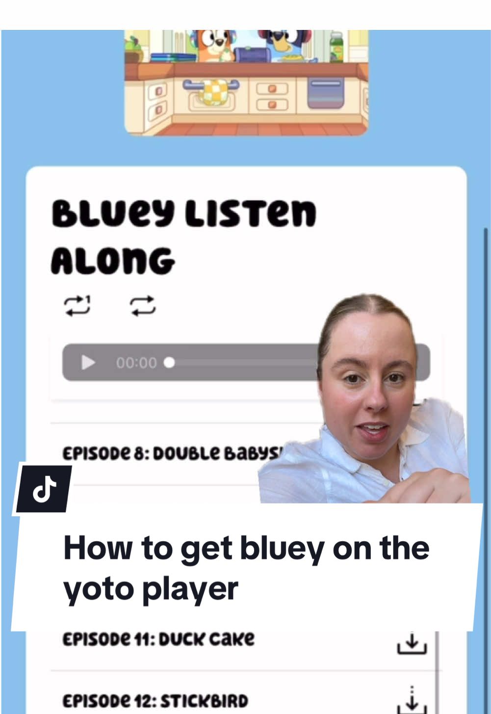 I had no idea that these bluey listen along episodes existed! This has changed my life 😂 #yotoplayer #bluey #yoto #yotocards #greenscreenvideo  #mumhacks #yotohack #whatigotforchristmas #toddlertok #toddlermum #toddlerplay #aussiemum #blueytok 