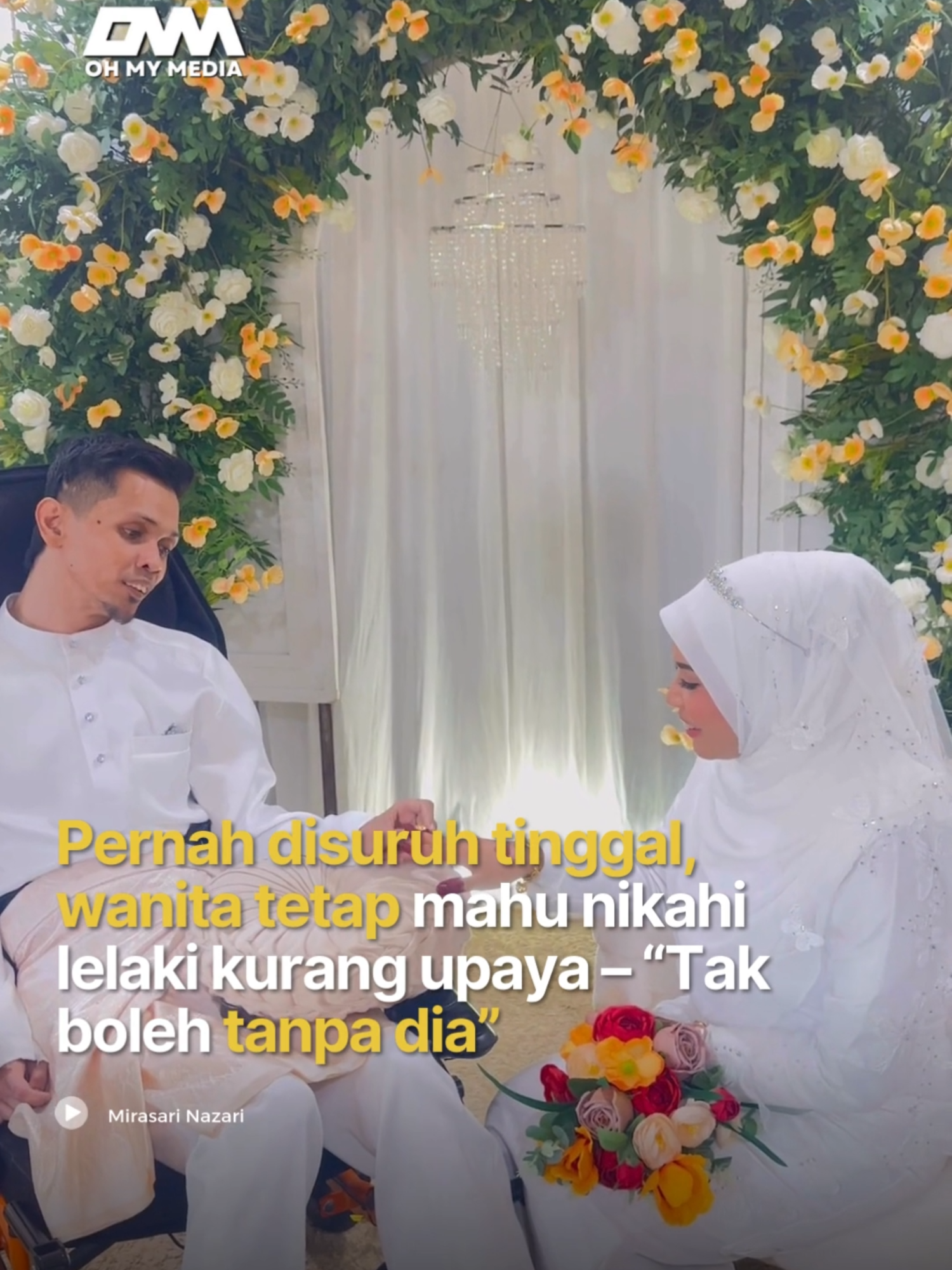 Ni lah cinta sejati, tetap terima kekurangan suami. Sanggup jaga makan minum 😭 ❤️  #ohmymedia #ommbest #sosial #wanita #nikah #kurangupaya