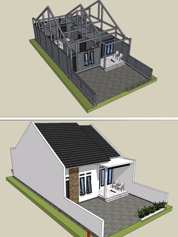 Desain konstruksi rumah minimalis sederhana 7x12m #desainrumah #rumahminimalis #rumahsederhana #homedesign #homeproject 