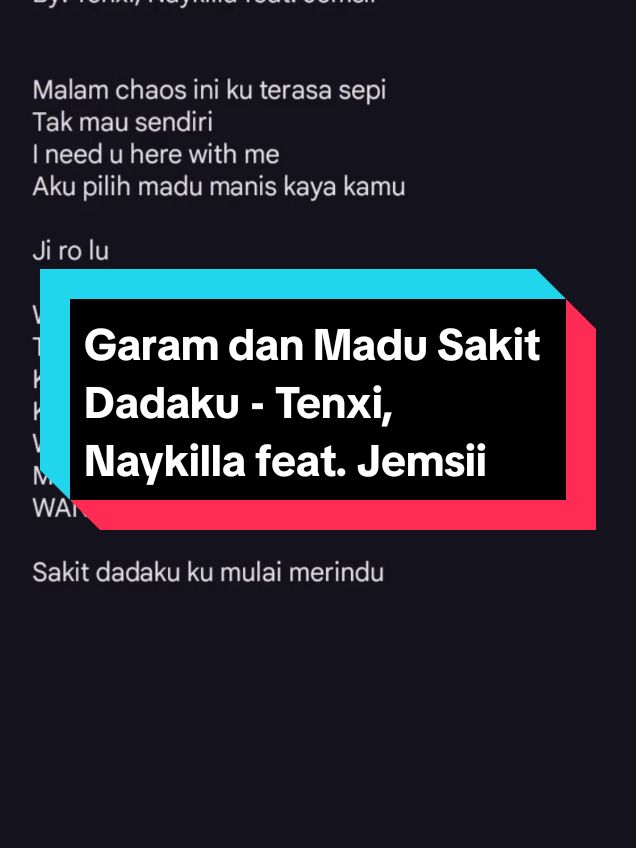 Bagian 160 #coverlagu #garamdanmadu #tenxi #naykilla #jemsii #music #lyrics #trendingsong #fypage #fyp #fy #tik #berandatiktok 