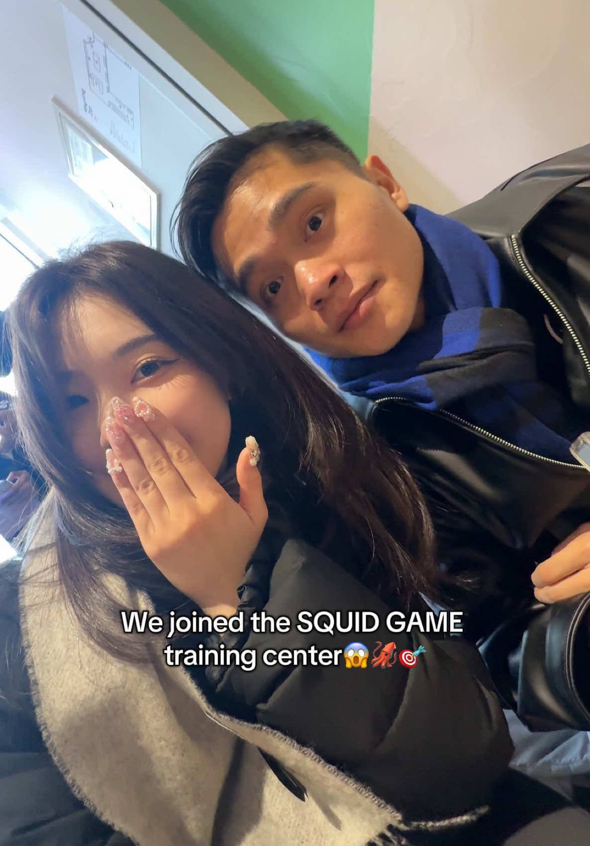 We joined the squid game pink guard training center🦑😱#squidgame2 #seoul #gangnam #funactivities 