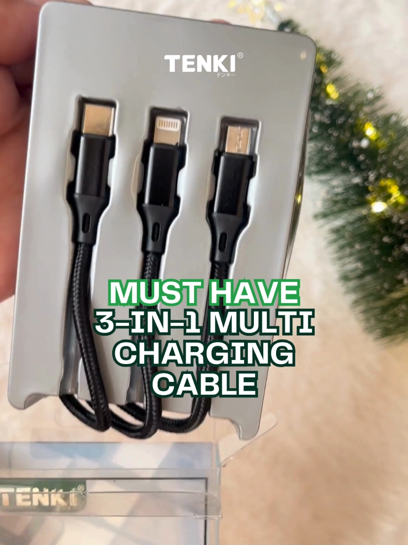 Charge three devices at once using the TENKI 3-in-1 multi charging cable! A must have mga ka-TENKI! #fyp #chargingcable #3in1 #musthave  #TENKI #SimplifyToAmplify #techtok #mobileaccessories #tiktokshopfindsph #tiktokmademebuyit 