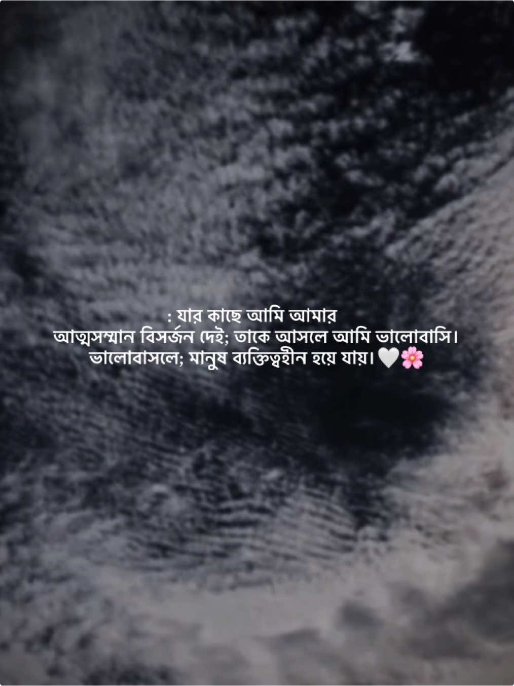 : যার কাছে আমি আমার  আত্মসম্মান বিসর্জন দেই; তাকে আসলে আমি ভালোবাসি। ভালোবাসলে; মানুষ ব্যক্তিত্বহীন হয়ে যায়।🤍🌸 #foryou #foryoupage #fry #fpy #2024 @For You @for you house ⍟ 