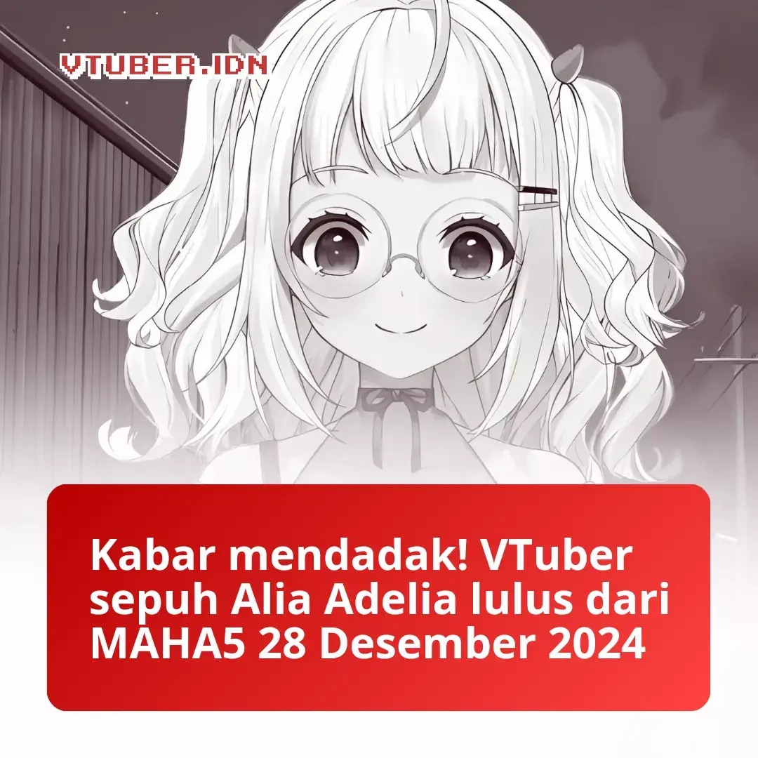 Alia Adelia akan mengakhiri aktivitasnya sebagai VTuber di MAHA5 mulai 28 Desember 2024 untuk fokus pada kehidupan pribadinya. Sebagai perpisahan, ia akan mengadakan siaran langsung terakhir pada 27 Desember 2024, pukul 19:00 WIB, dan merilis MV lagu penutup pada 28 Desember 2024. Manajement menghormati keputusan ini dan mengucapkan terima kasih atas dukungan penggemar selama empat tahun perjalanannya bersama MAHA5. ~ Hootsie #vtubernews | #VtuberIDN #vtuberid #vtuberindonesia #vtuber #vtubers #vtuberart #virtualyoutubers #maha5 #mahapanca #aliaadelia