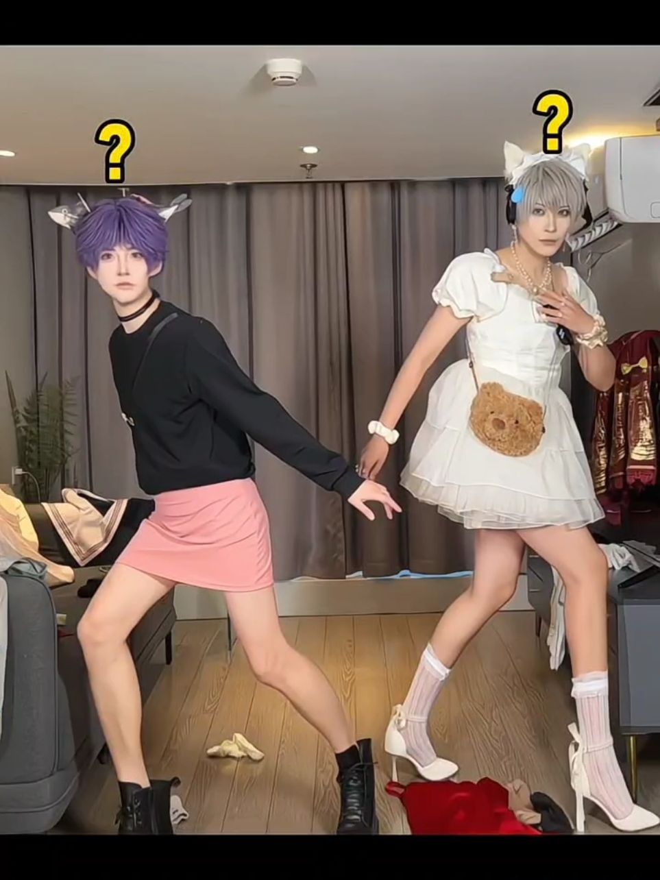 Xavier vs Rafayel fashion battle using mc clothes😭😂 [love and deepspace x infinity nikki] cos: ⭐念晚YORU / 🐟悠司Yuuji #loveanddeepspace #infinitynikki #xavier #rafayel #cos #ooc #douyin #xuhoung #xhs #fyp #fypシ #xyzbca 