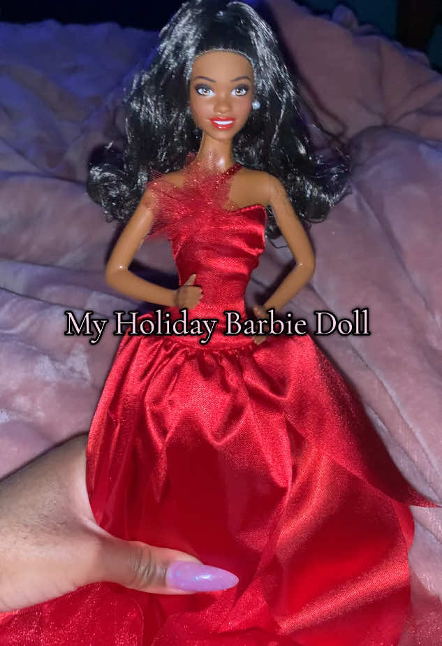 One of mydreams to have one, and I finally got one    🩷🎀 #barbies #barbiedoll #barbietiktok #blackbarbie #holidaybarbie #dolls #dollsoftiktok #girlygirl #girlyaesthetic #girlystyle #imjustagirl #girlytok #holidayseason #christmasaesthetic 