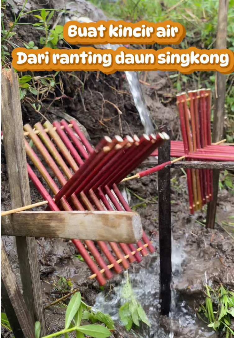 Ternyata ranting daun singkong bisa di buat kincir air🤩 #kerajinantangan #kincirair #kreatif #inovatif #prakarya #mainananak #bolang #bolangsibolang 