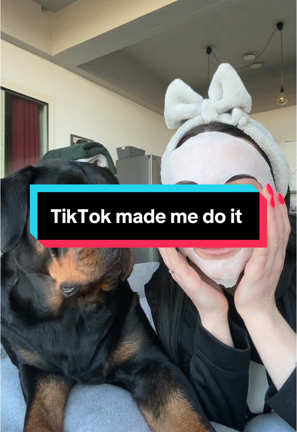 TikTok made me do it😅 #trend #rottweiler #spa #homespa   