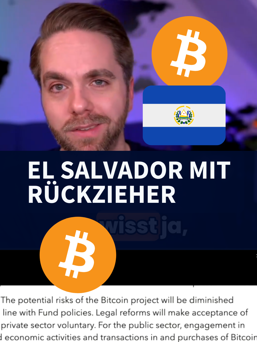 #ElSalvador hat kürzlich seine #Bitcoin-Politik angepasst, um ein Darlehen des Internationalen Währungsfonds (#IWF) in Höhe von 1,4 Milliarden US-Dollar zu sichern. Diese Anpassungen beinhalten: Freiwillige Akzeptanz: Unternehmen sind nicht mehr verpflichtet, Bitcoin als Zahlungsmittel zu akzeptieren; die Nutzung ist nun optional. Einschränkung staatlicher Beteiligung: Die Beteiligung des öffentlichen Sektors an Bitcoin-Aktivitäten wird reduziert. Überprüfung der Chivo-Wallet: Die staatliche Bitcoin-Wallet 