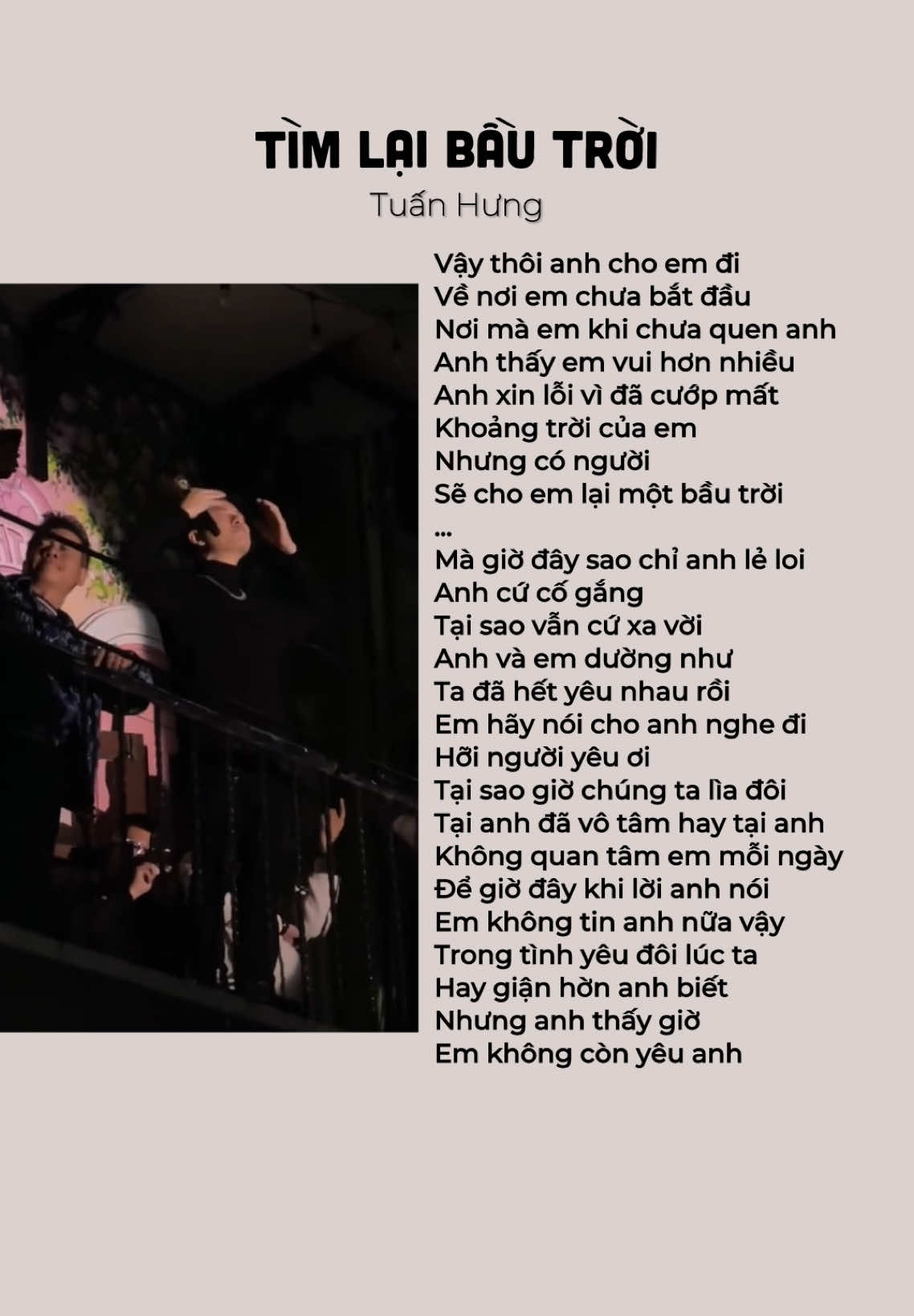 Vậy thôi anh cho em đi về nơi em chưa bắt đầu...#1967ent #1967entertainment #noinhaclenem #TikTokGiaiTri #NhacHayMoiNgay #SoundsofVietnam #soundviral #timlaibautroi #tuanhung 