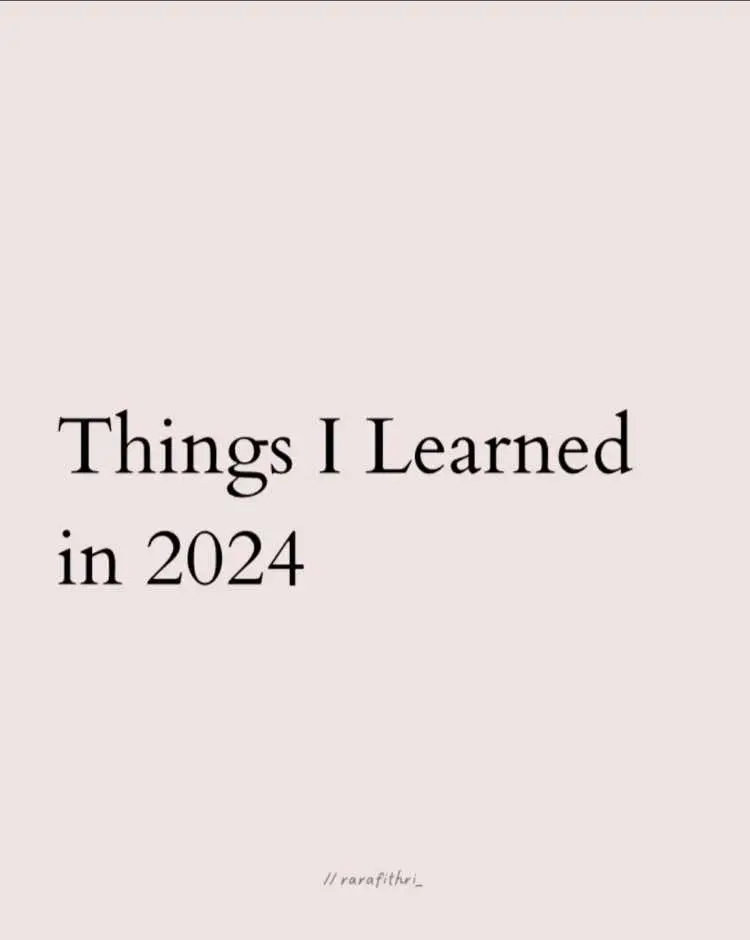 what you learned in 2024?