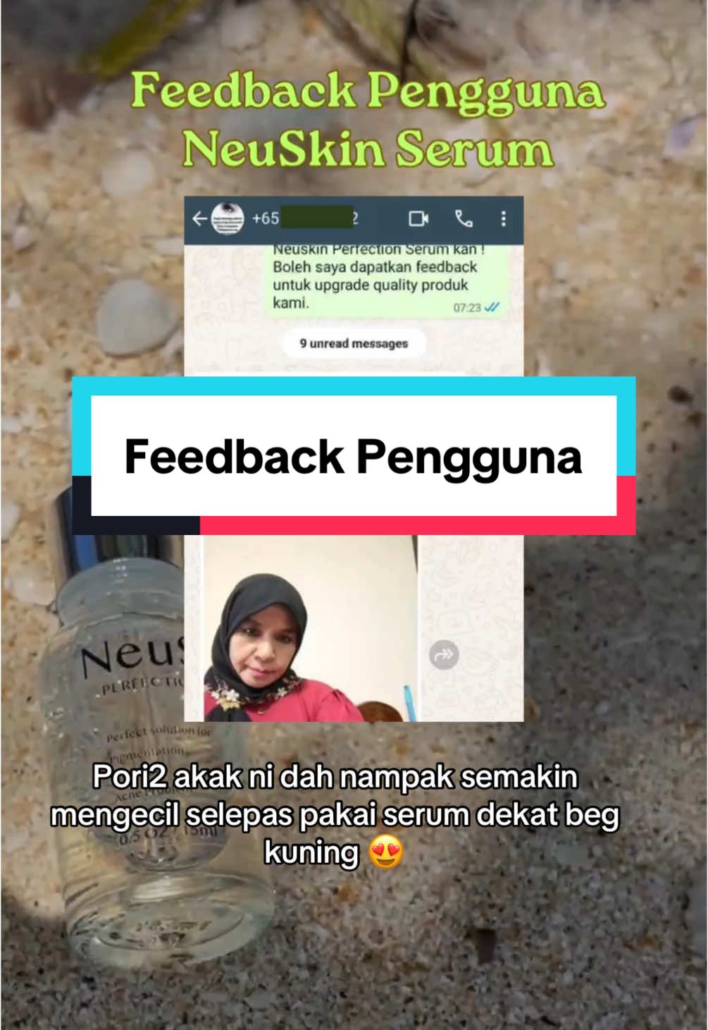 Feedback pengguna NeuSkin Serum dari Singapore 😍 Alhamdulillah customer kita serasi dgn serum ni dan nampak kesan yang positif. #neuskinserum #feedbackneuskinserum 