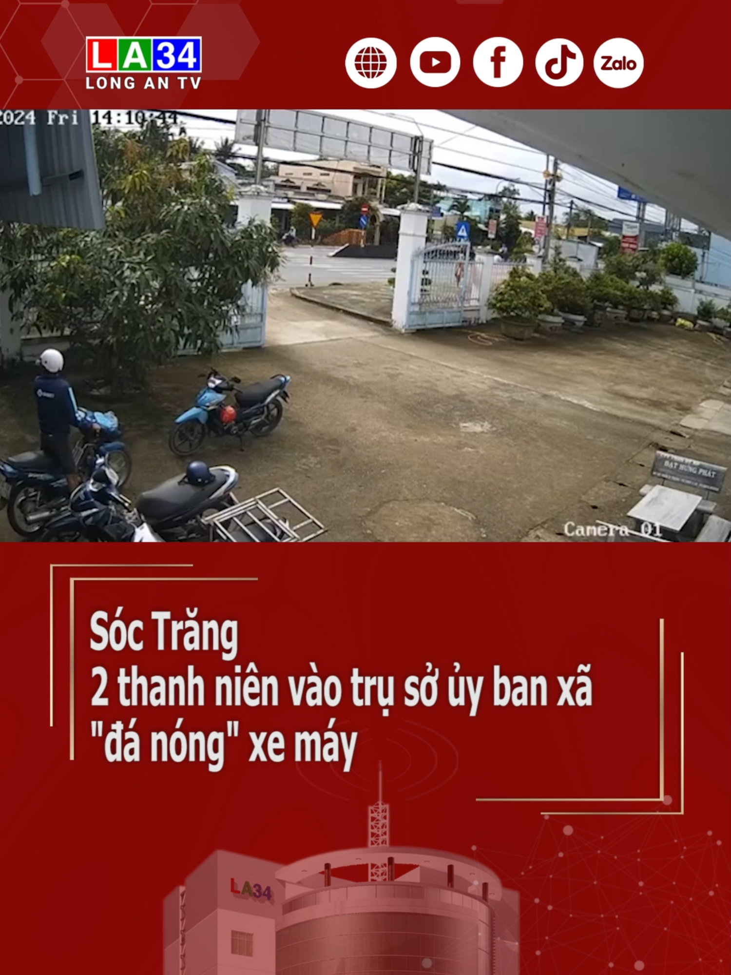 Sóc Trăng: 2 thanh niên vào trụ sở ủy ban xã 