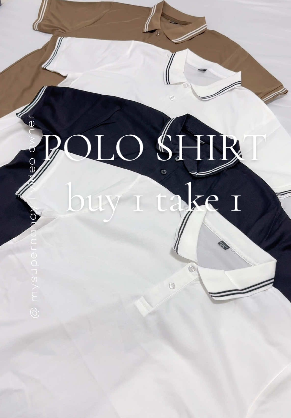 Unisex polo shirt buy 1 take 1 sizes from medium to 2XL ganda ng quality nito napaka sulit bilhin di ka magsisi. #poloshirt #buy1take1poloshirt #poloshirtunisex #tiktokfinds #TikTokShop #foryoupage #fyp 