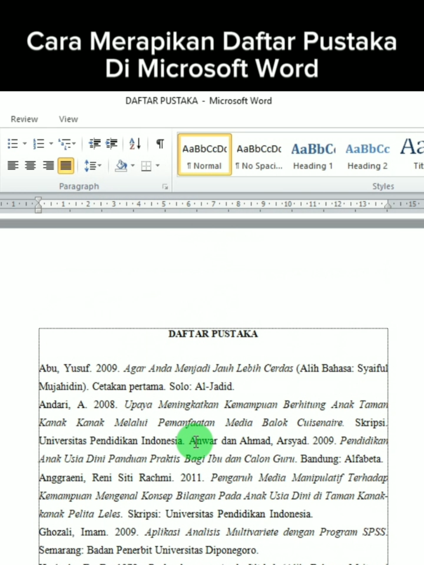 Cara Merapikan Daftar Pustaka Di Microsoft Word#belajarword #belajarmsword #belajarlaptop #belajarmicrosoftwordpemula