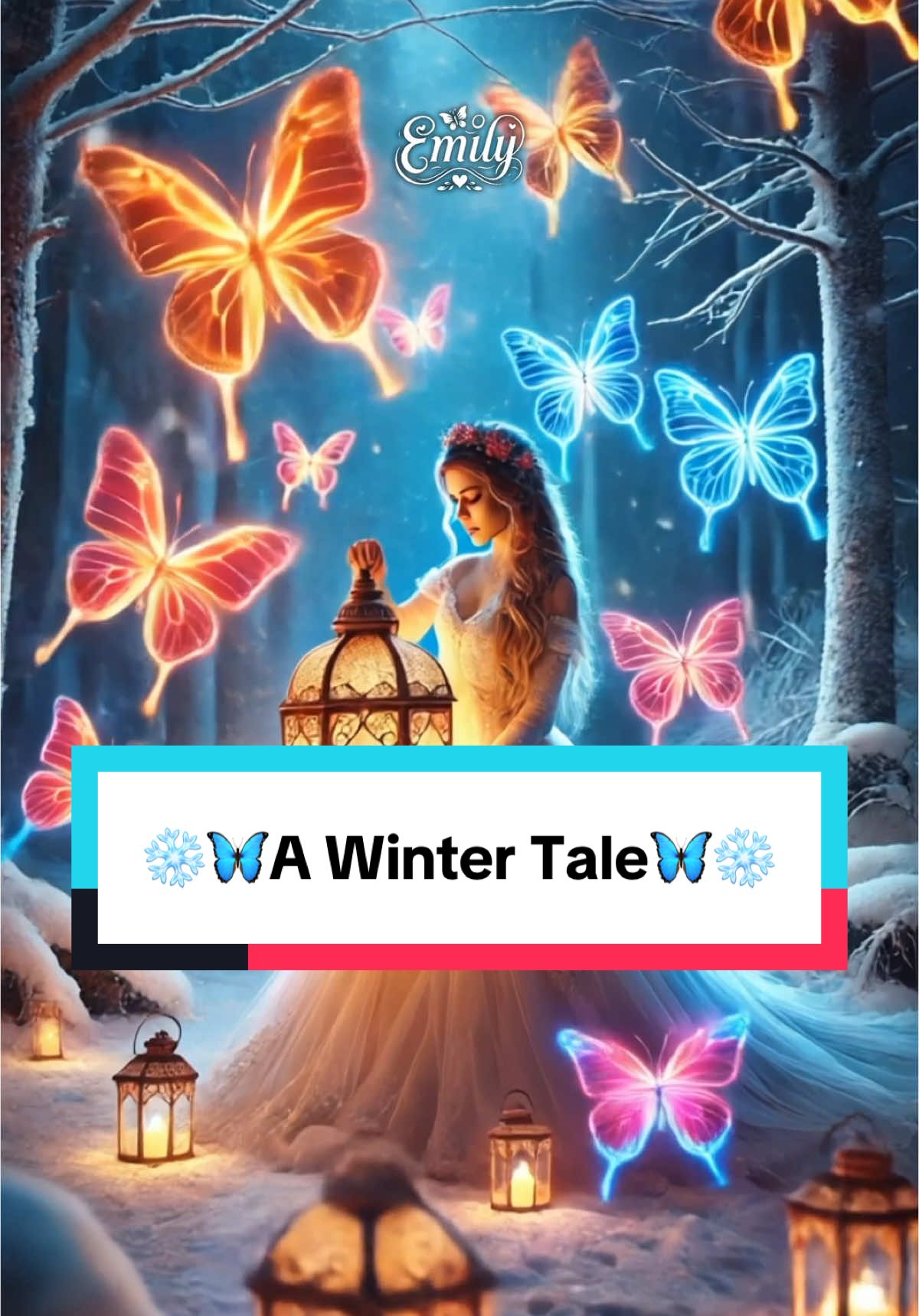 🦋✨❄️The magic of winter is brought to life as the gentle glow of neon butterflies leads the way through the snowy forest, illuminating a shimmering trail. A glowing reindeer watches over the path, while the sparkling lanterns in the hands of a young adventurer guide her through the wonderland. The trees shimmer with snowflakes, and everything is bathed in the soft light of the moon, making for a dreamlike scene filled with warmth and light. ✨✨How do you feel about this enchanting winter world? What would you like to see next in this magical journey?✨✨ #WinterMagic #ChristmasWonderland #ButterflyTrail #FrozenWonder #SnowyAdventures #HolidayLights #NeonButterflies #MagicalJourney #WinterNight #fairytale #dreams #ChristmasJoy #MerryAndBright #FestiveSeason #WinterMagic #CozyChristmas #Snowy #Nights #HolidayCheer #ChristmasCountdown #XmasVibes #Magical #Holidays 