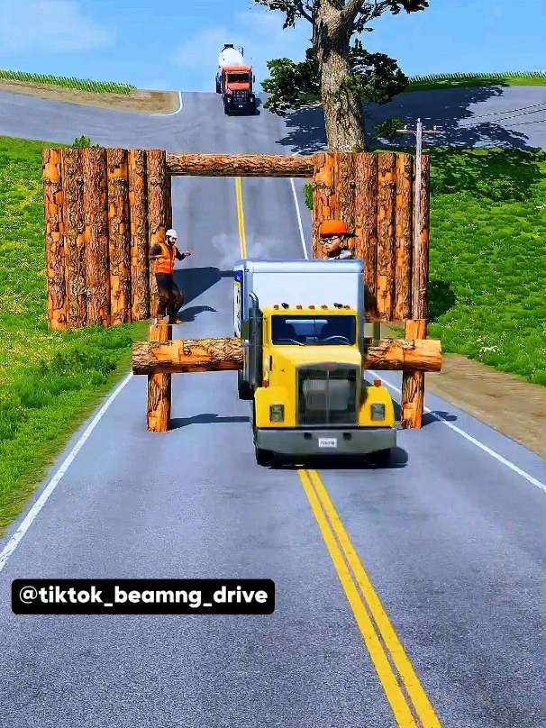 Luxury Trucks vs Log Trap! part 26; Beamng Drive: #beamngdrive #tiktok #gaming 