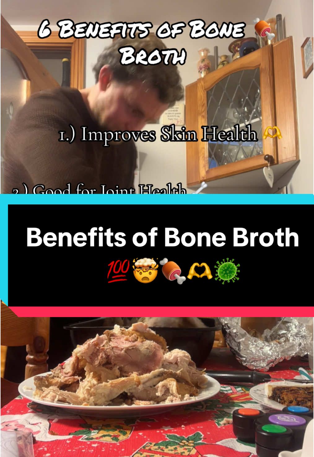 Bone 🍖 Broth  when you use good bones 🦴 this is literally the superfood that you are looking for! 💯 It’s the gelatin in the bones that brings them major benefits.. firstly making you feel full of a longer but this healthy fat is the first thing to line your stomach if you drink it in the morning. 🌅 which then has the knock on effects of so many things from weight loss to better skin health because your gut is the main factor in you being healthy and your skin is the largest organ in the body !  🤯 So if you are someone who wants better skin from a natural product, you can do it by watching the next video I put up about how to step-by-step make Organic bone broth!  Have you ever made Bone Both?  #bonebroth #bonebrothbenefits #organicrecipes #HealthyEating #holistichealthcoach 