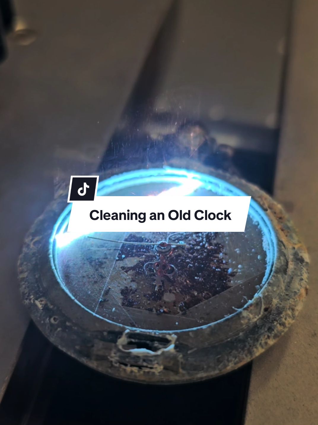 Cleaning an Old Clock #clock #watch #asmr #cleaning #satisfy #rustremoval #fyp 